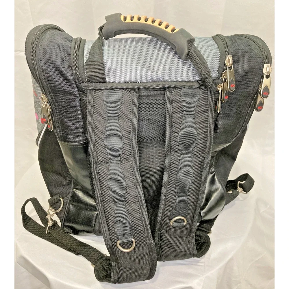Marker Ski Boot Backpack Bag Gray Black Pink Swirl Graphic Travel Gear Storage